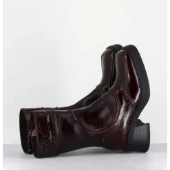 Boots Cuir Bordeaux Surpiqures 90'S - Malene Burgundy Boots