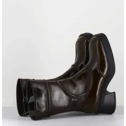 Boots Cuir Brillant Khaki 90'S - Malene Khaki Boots