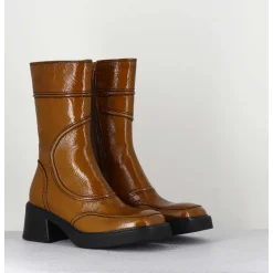 Boots Cuir Camel Surpiqures 90'S - Malene Sand Boots