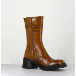 Boots Cuir Camel Surpiqures 90'S - Malene Sand Boots