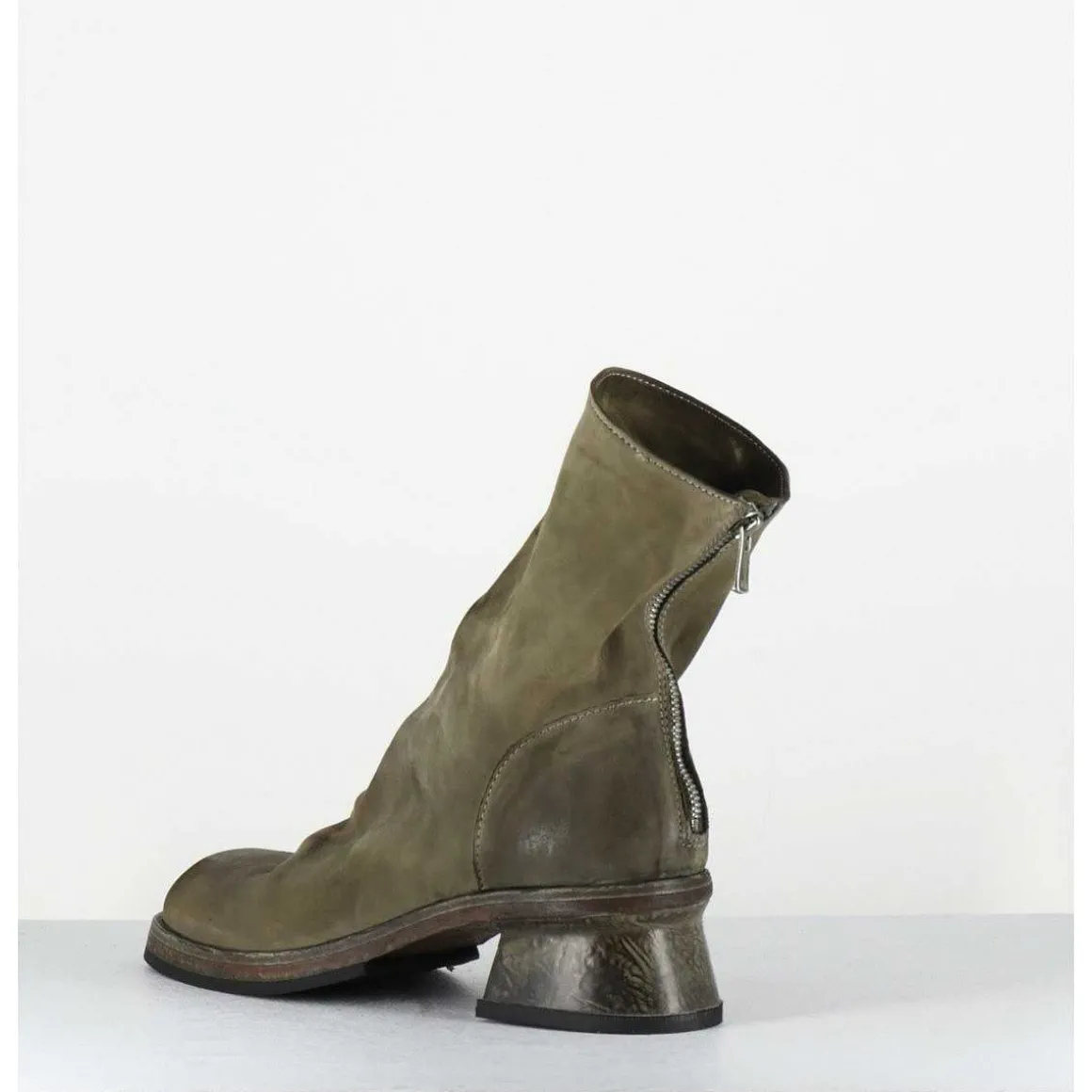 Boots Cuir Gras Kaki Hand Washed - 51759 Peluche Crust