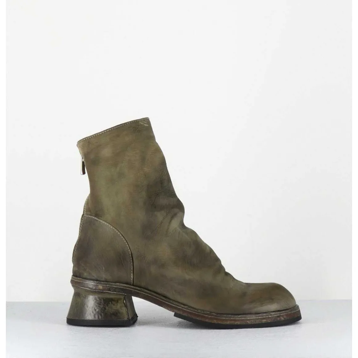 Boots Cuir Gras Kaki Hand Washed - 51759 Peluche Crust