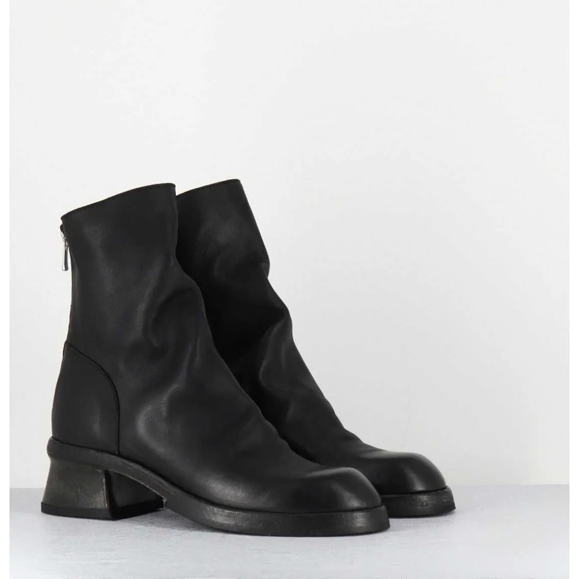 Boots Cuir Noir Hand Washed - 51759 Nube Nero