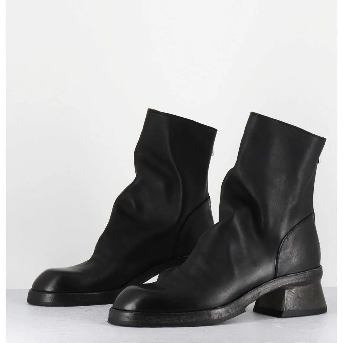 Boots Cuir Noir Hand Washed - 51759 Nube Nero