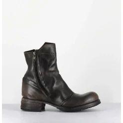 Boots Doublie-Zip En Cuir Use Marron - 50993 Horse Nappa