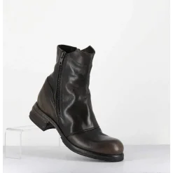 Boots Doublie-Zip En Cuir Use Marron - 50993 Horse Nappa
