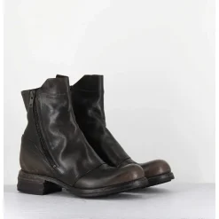 Boots Doublie-Zip En Cuir Use Marron - 50993 Horse Nappa