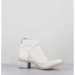Boots En Cuir Blanc Lave Ligne Avant-Garde - 51617 Bianco Washed