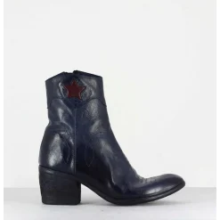 Boots En Cuir Bleu Marine & Etoile Rouge - 2039C Ignis Navy