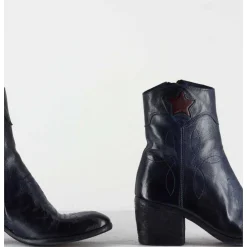 Boots En Cuir Bleu Marine & Etoile Rouge - 2039C Ignis Navy
