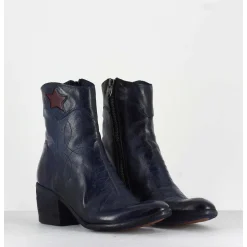 Boots En Cuir Bleu Marine & Etoile Rouge - 2039C Ignis Navy