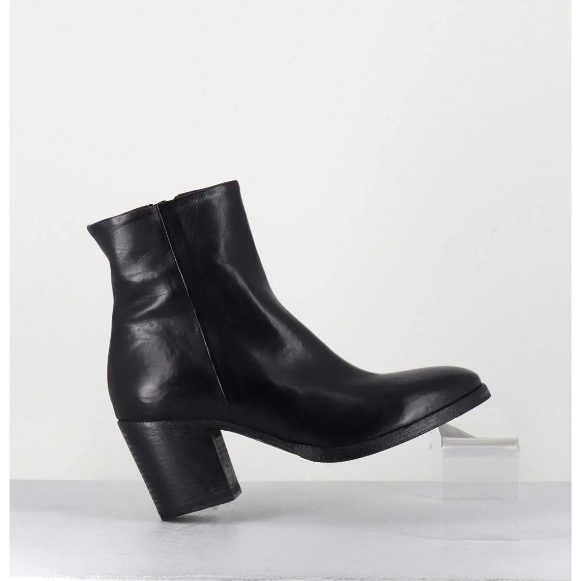 Boots En Cuir Bleu Marine - Kmag11036 Cobalto
