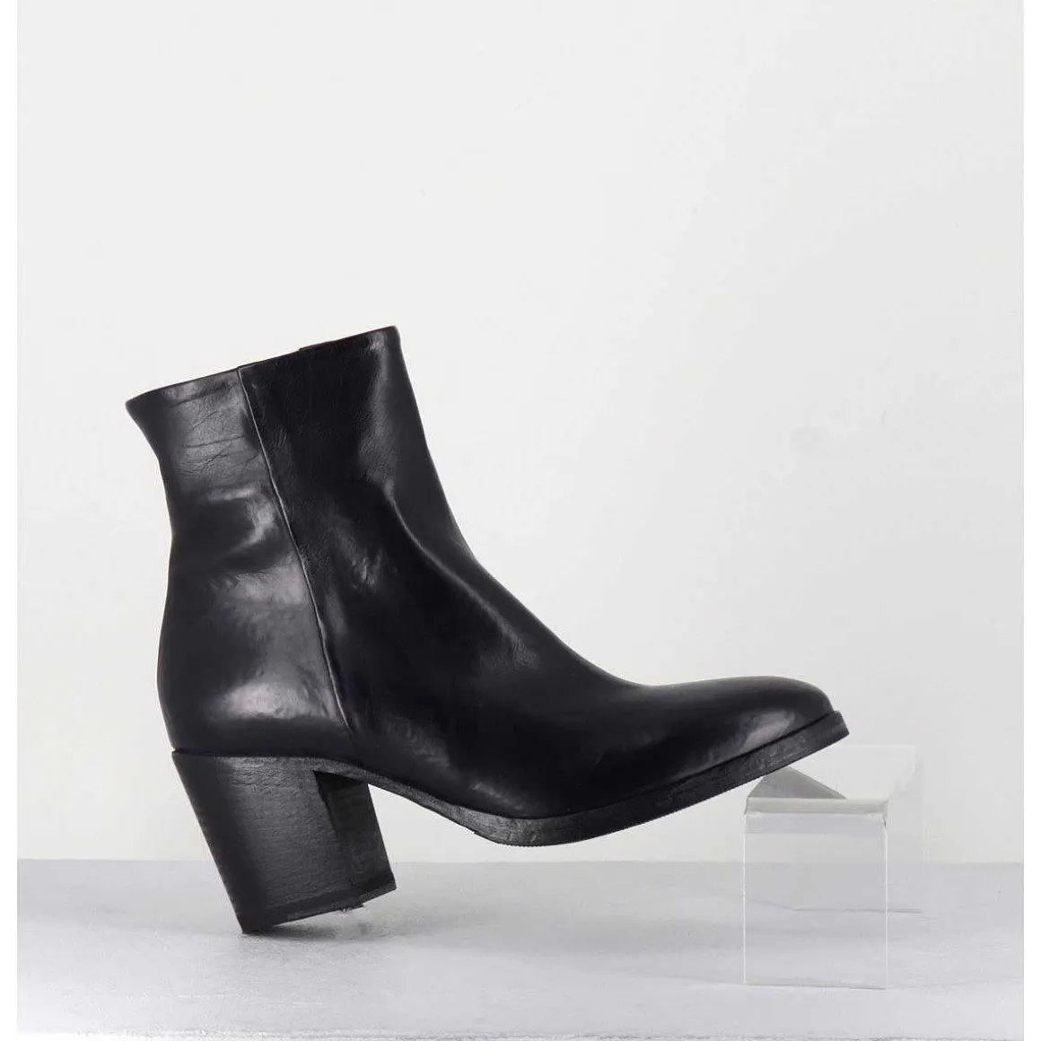 Boots En Cuir Bleu Marine - Kmag11036 Cobalto