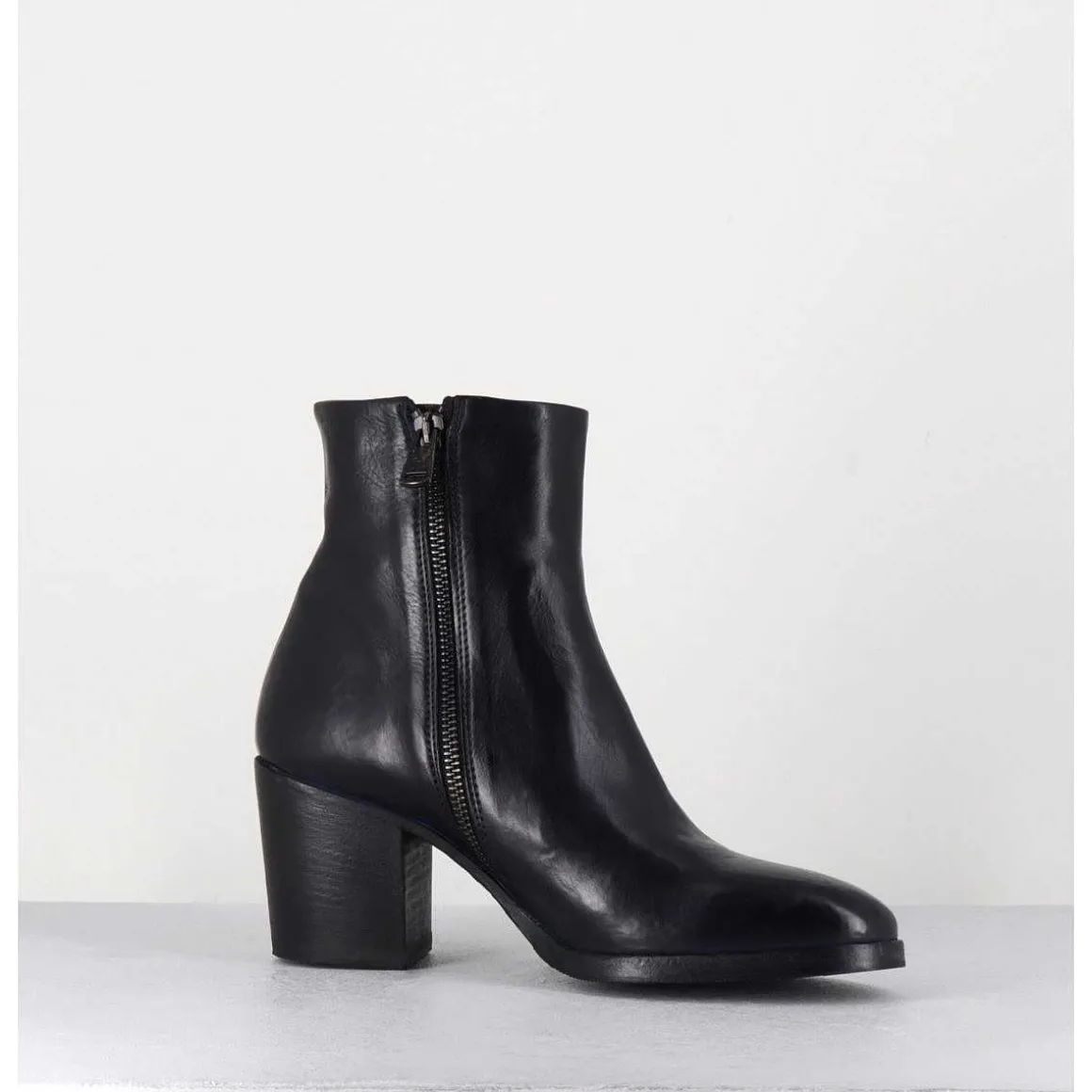 Boots En Cuir Bleu Marine - Kmag11036 Cobalto