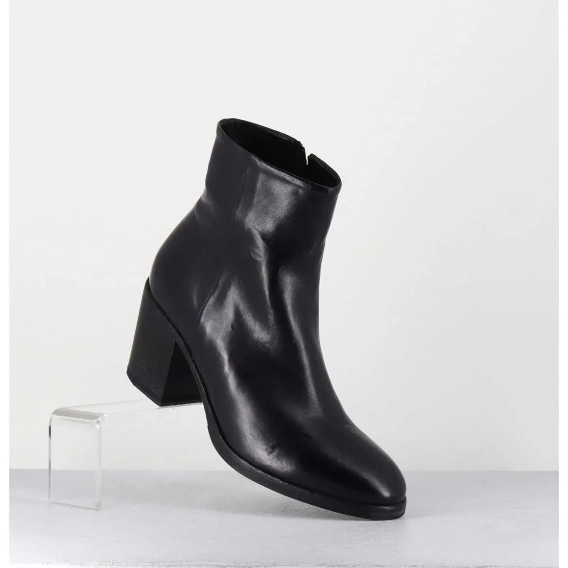 Boots En Cuir Bleu Marine - Kmag11036 Cobalto
