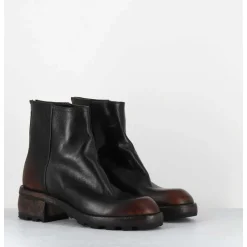 Boots En Cuir Marron Effet Vieilli - 51772 Nevada Washed