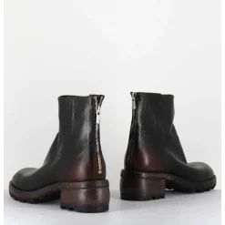 Boots En Cuir Marron Effet Vieilli - 51772 Nevada Washed