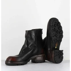 Boots En Cuir Marron Effet Vieilli - 51772 Nevada Washed