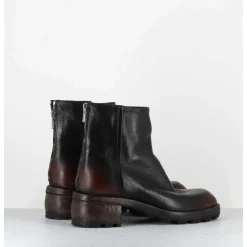 Boots En Cuir Marron Effet Vieilli - 51772 Nevada Washed
