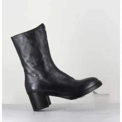 Boots En Cuir Metallise Anthracite A Zip - 888 Nappa Fucile
