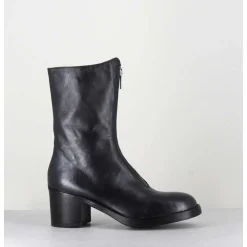 Boots En Cuir Metallise Anthracite A Zip - 888 Nappa Fucile