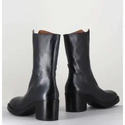 Boots En Cuir Metallise Anthracite A Zip - 888 Nappa Fucile