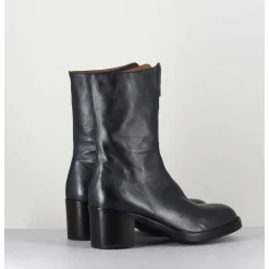 Boots En Cuir Metallise Anthracite A Zip - 888 Nappa Fucile