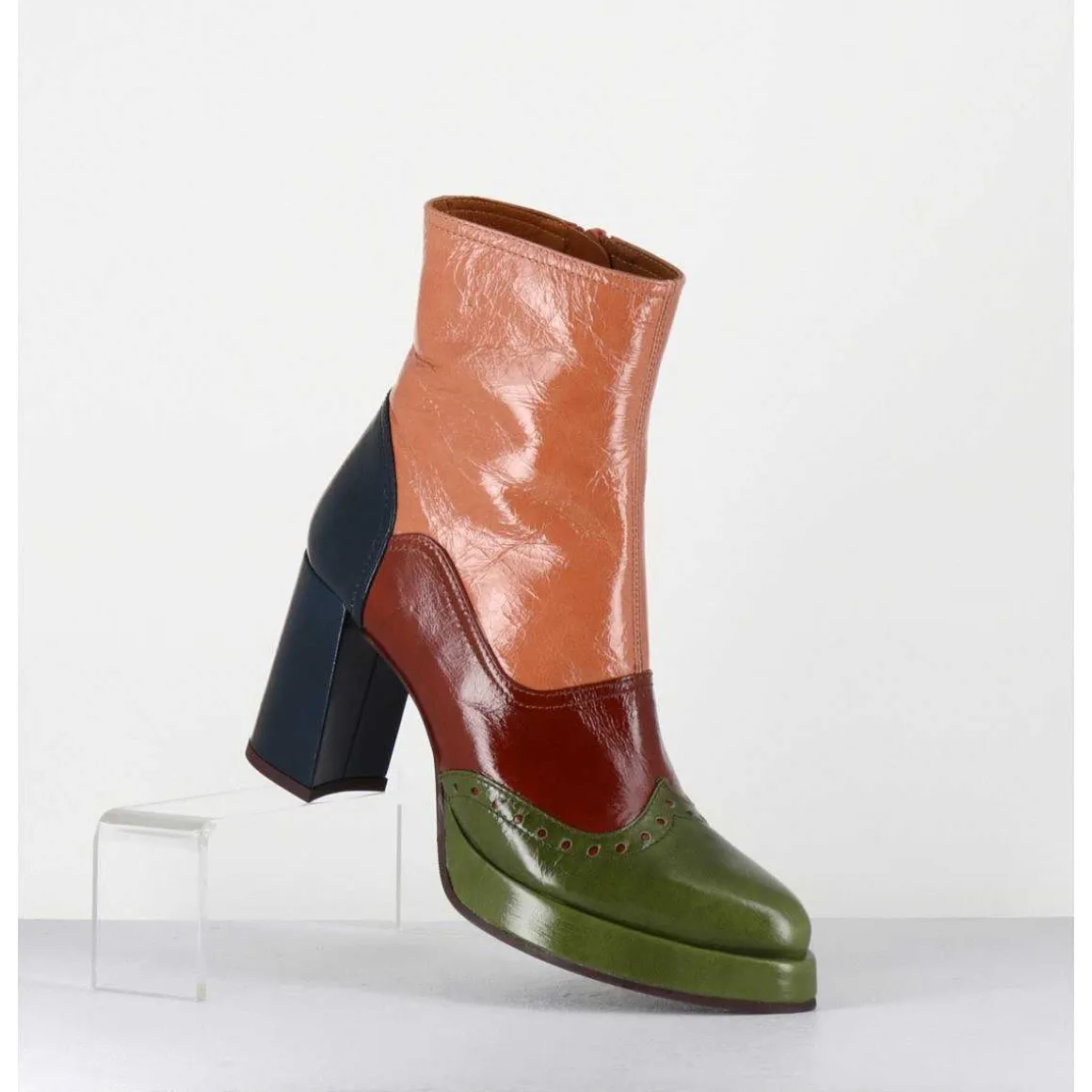 Boots En Cuir Multicolore & Bout Pointu Fleuri - Fayu Maserati Mili