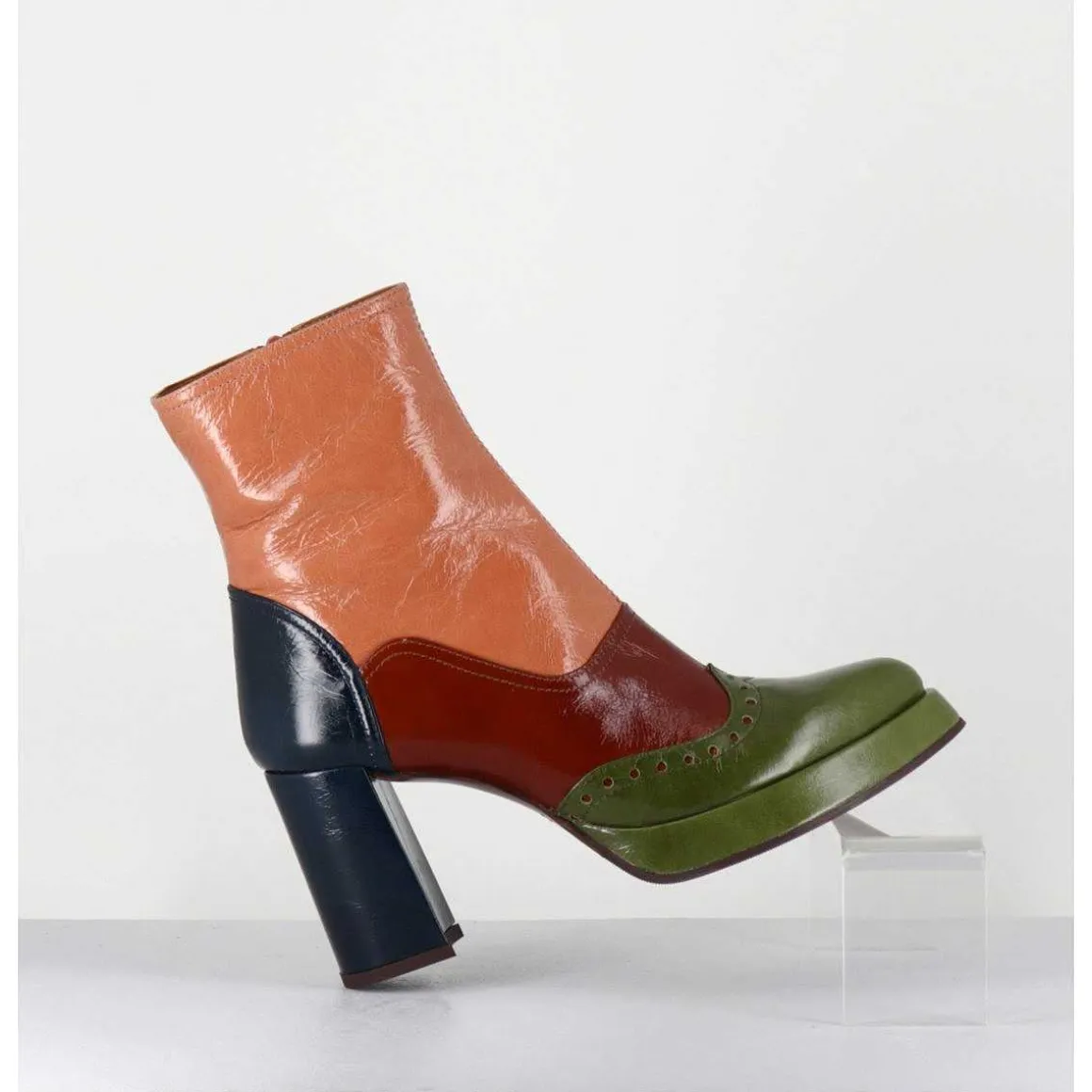 Boots En Cuir Multicolore & Bout Pointu Fleuri - Fayu Maserati Mili