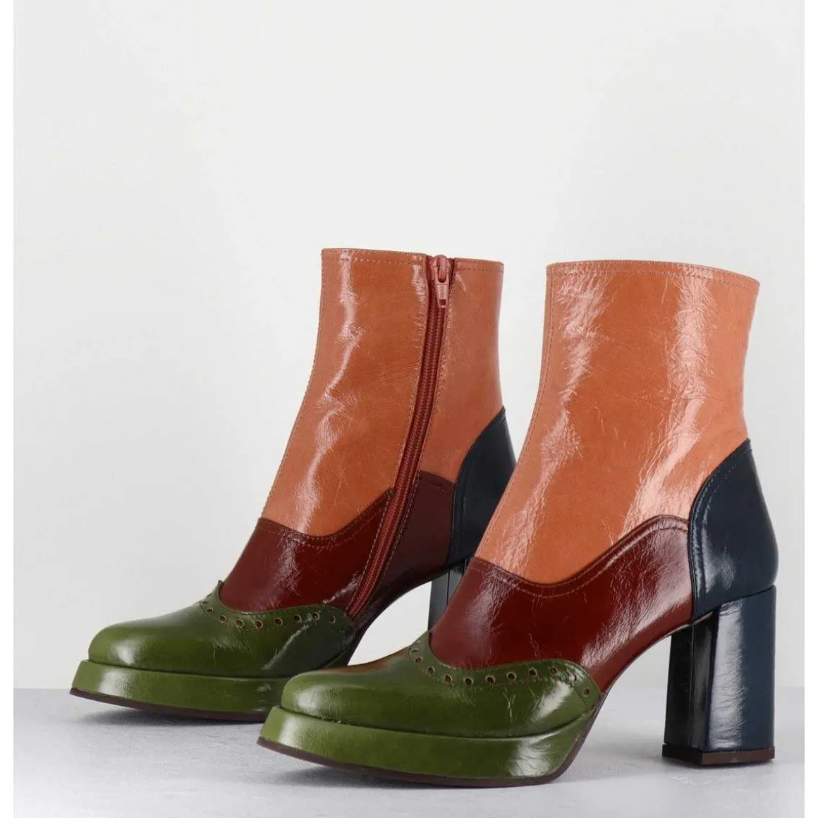 Boots En Cuir Multicolore & Bout Pointu Fleuri - Fayu Maserati Mili