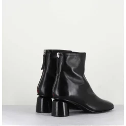 Boots En Cuir Noir Petit Talon 60S - Anya13 Baron Nero
