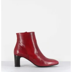 Boots En Cuir Rouge Souple - F570 Rosso
