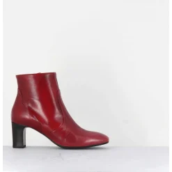 Boots En Cuir Rouge Souple - F570 Rosso