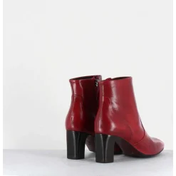 Boots En Cuir Rouge Souple - F570 Rosso