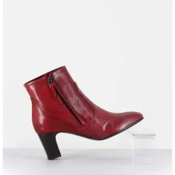 Boots En Cuir Rouge Souple - F570 Rosso