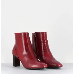 Boots En Cuir Rouge Souple - F570 Rosso