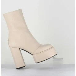 Boots En Cuir Souple Blanc - Iara Mok Milk