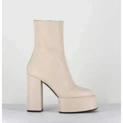 Boots En Cuir Souple Blanc - Iara Mok Milk