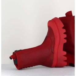 Boots En Cuir Souple Rouge A Zip - 2682 Rosso