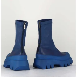 Boots En Cuir Stretch Bleu - 2662 Indemoniat