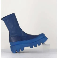 Boots En Cuir Stretch Bleu - 2662 Indemoniat