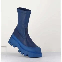 Boots En Cuir Stretch Bleu - 2662 Indemoniat