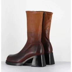 Boots En Cuir Stretch Degrade Marron - Elke Bown Degrade