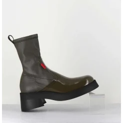 Boots En Cuir Stretch Khaki - Oliana Khaki Boots