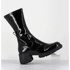Boots En Cuir Vernis Noir Look 90S - Viken Black Patent