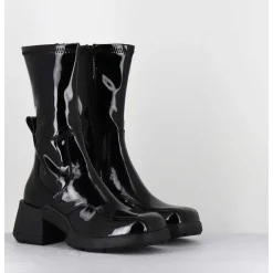 Boots En Cuir Vernis Noir Look 90S - Viken Black Patent
