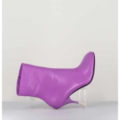 Boots En Cuir Violet A Talon Fin - Lidia 095 Amethyst