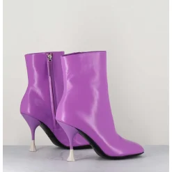 Boots En Cuir Violet A Talon Fin - Lidia 095 Amethyst