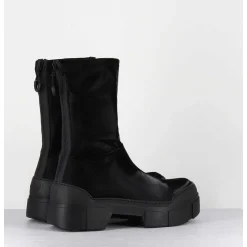 Boots En Nylon Satine Noir Semelle Sport En Gomme - 1D7306D Scully Black