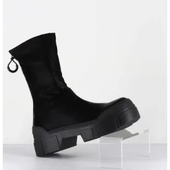 Boots En Nylon Satine Noir Semelle Sport En Gomme - 1D7306D Scully Black